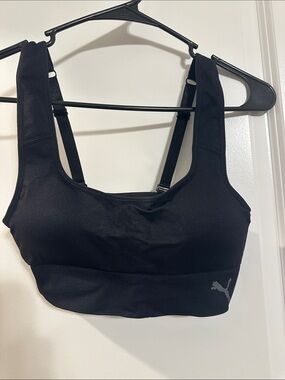 Puma Black Racerback Sports Bra with Adjustable Straps
